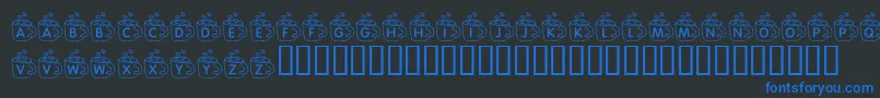 KrCoffeeLove Font – Blue Fonts on Black Background