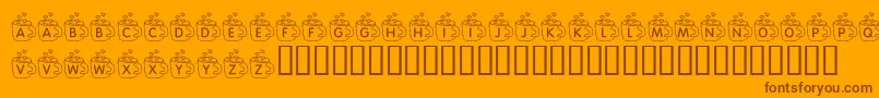 Fonte KrCoffeeLove – fontes marrons em um fundo laranja