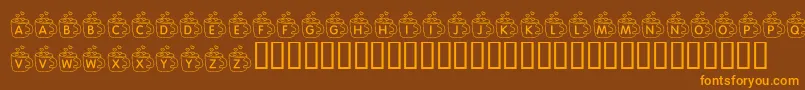 KrCoffeeLove-fontti – oranssit fontit ruskealla taustalla