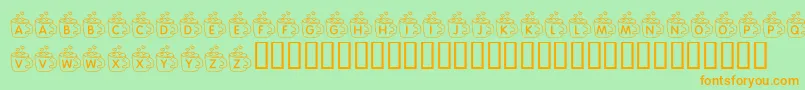 Шрифт KrCoffeeLove – оранжевые шрифты на зелёном фоне