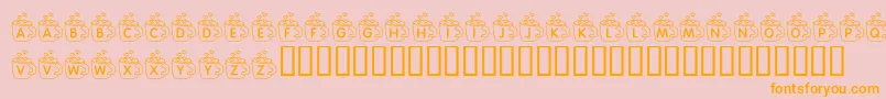 フォントKrCoffeeLove – オレンジの文字がピンクの背景にあります。