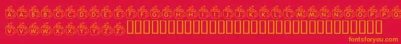 フォントKrCoffeeLove – 赤い背景にオレンジの文字