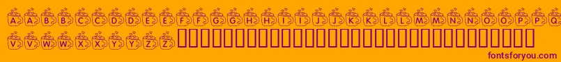 Fonte KrCoffeeLove – fontes roxas em um fundo laranja