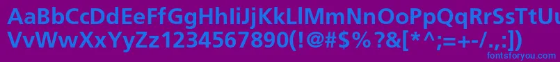 Fonte FrutigerltstdBold – fontes azuis em um fundo violeta