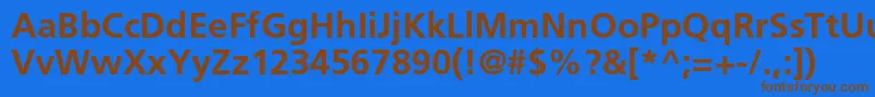FrutigerltstdBold Font – Brown Fonts on Blue Background