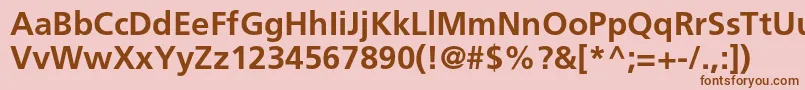FrutigerltstdBold Font – Brown Fonts on Pink Background