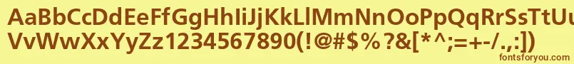 FrutigerltstdBold Font – Brown Fonts on Yellow Background
