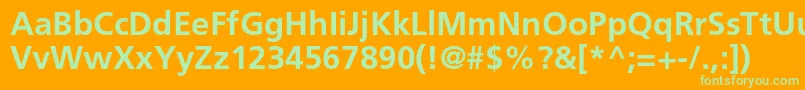 FrutigerltstdBold Font – Green Fonts on Orange Background