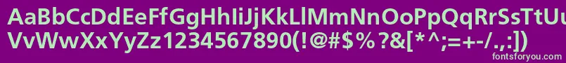 FrutigerltstdBold Font – Green Fonts on Purple Background