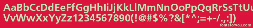 Шрифт FrutigerltstdBold – зелёные шрифты на красном фоне
