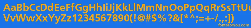 FrutigerltstdBold Font – Orange Fonts on Blue Background