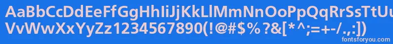 FrutigerltstdBold Font – Pink Fonts on Blue Background