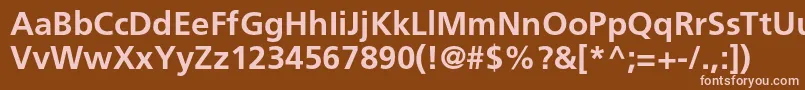 FrutigerltstdBold Font – Pink Fonts on Brown Background