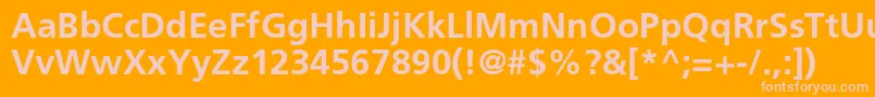 FrutigerltstdBold Font – Pink Fonts on Orange Background