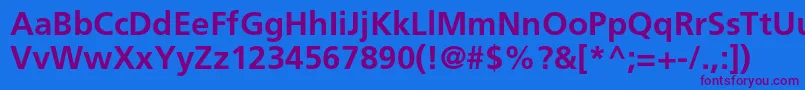 FrutigerltstdBold Font – Purple Fonts on Blue Background