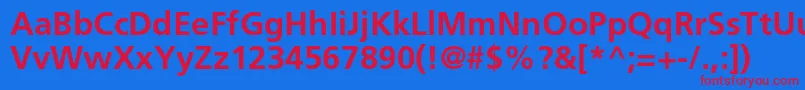 FrutigerltstdBold Font – Red Fonts on Blue Background