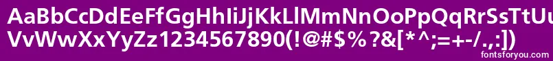 FrutigerltstdBold-fontti – valkoiset fontit violetilla taustalla