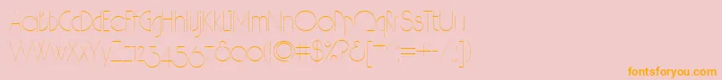 フォントHair – オレンジの文字がピンクの背景にあります。