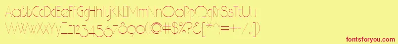 Hair-Schriftart – Rote Schriften auf gelbem Hintergrund