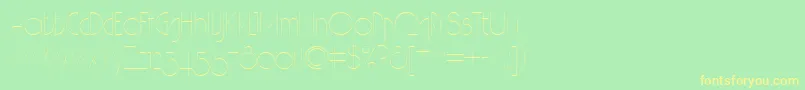 フォントHair – 黄色の文字が緑の背景にあります