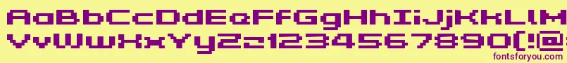 GrixelKyrou5WideBold Font – Purple Fonts on Yellow Background