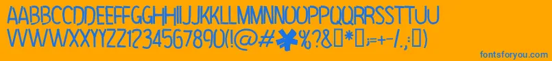 HipPriest Font – Blue Fonts on Orange Background