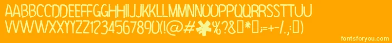 HipPriest Font – Yellow Fonts on Orange Background