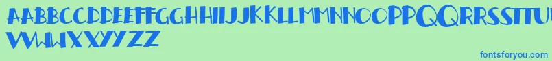 Handrelief Font – Blue Fonts on Green Background