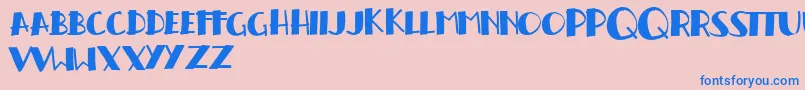 Czcionka Handrelief – niebieskie czcionki na różowym tle