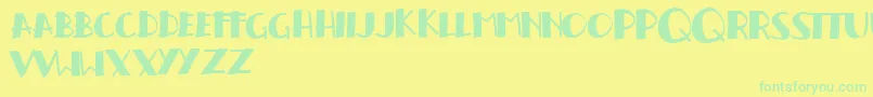 Handrelief-Schriftart – Grüne Schriften auf gelbem Hintergrund