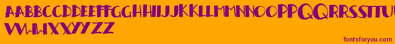 Handrelief-Schriftart – Violette Schriften auf orangefarbenem Hintergrund