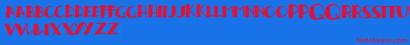 Handrelief Font – Red Fonts on Blue Background