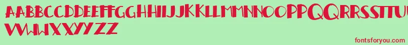 Handrelief Font – Red Fonts on Green Background