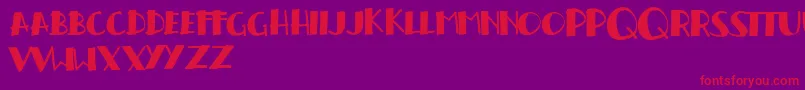 Handrelief Font – Red Fonts on Purple Background