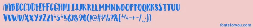 Observantdemo-fontti – siniset fontit vaaleanpunaisella taustalla