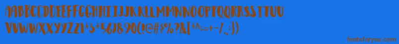 Observantdemo Font – Brown Fonts on Blue Background