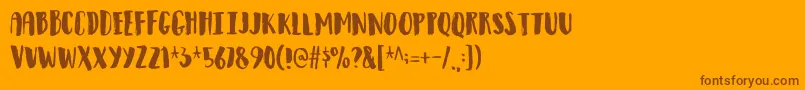 フォントObservantdemo – オレンジの背景に茶色のフォント