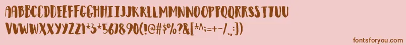 Шрифт Observantdemo – коричневые шрифты на розовом фоне