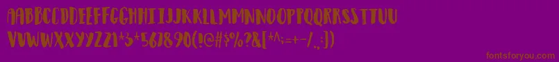 Observantdemo-fontti – ruskeat fontit violetilla taustalla