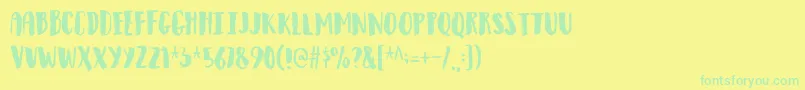フォントObservantdemo – 黄色い背景に緑の文字