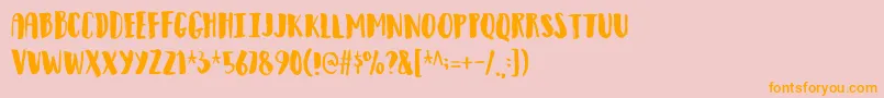 Observantdemo-Schriftart – Orangefarbene Schriften auf rosa Hintergrund