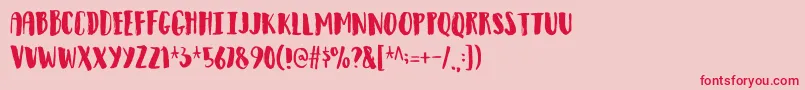 フォントObservantdemo – ピンクの背景に赤い文字