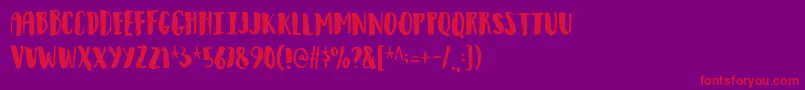 Observantdemo-fontti – punaiset fontit violetilla taustalla