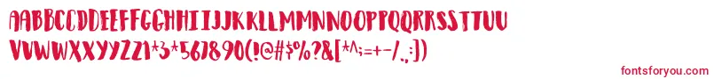フォントObservantdemo – 白い背景に赤い文字