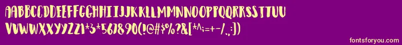 フォントObservantdemo – 紫の背景に黄色のフォント