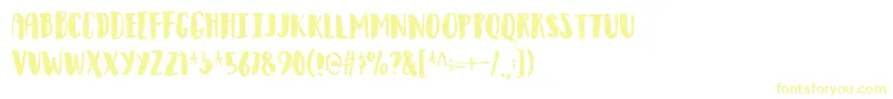 フォントObservantdemo – 白い背景に黄色の文字