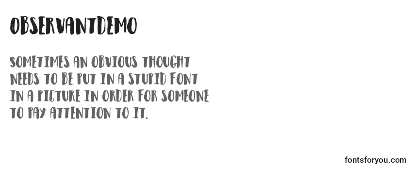 Review of the Observantdemo Font