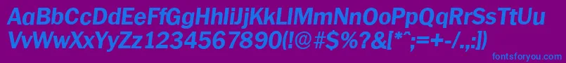 PlymouthserialXboldItalic Font – Blue Fonts on Purple Background