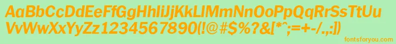 PlymouthserialXboldItalic Font – Orange Fonts on Green Background