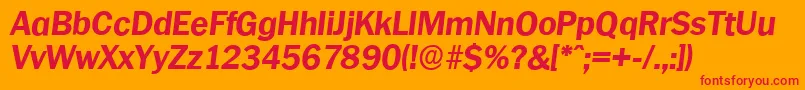 フォントPlymouthserialXboldItalic – オレンジの背景に赤い文字